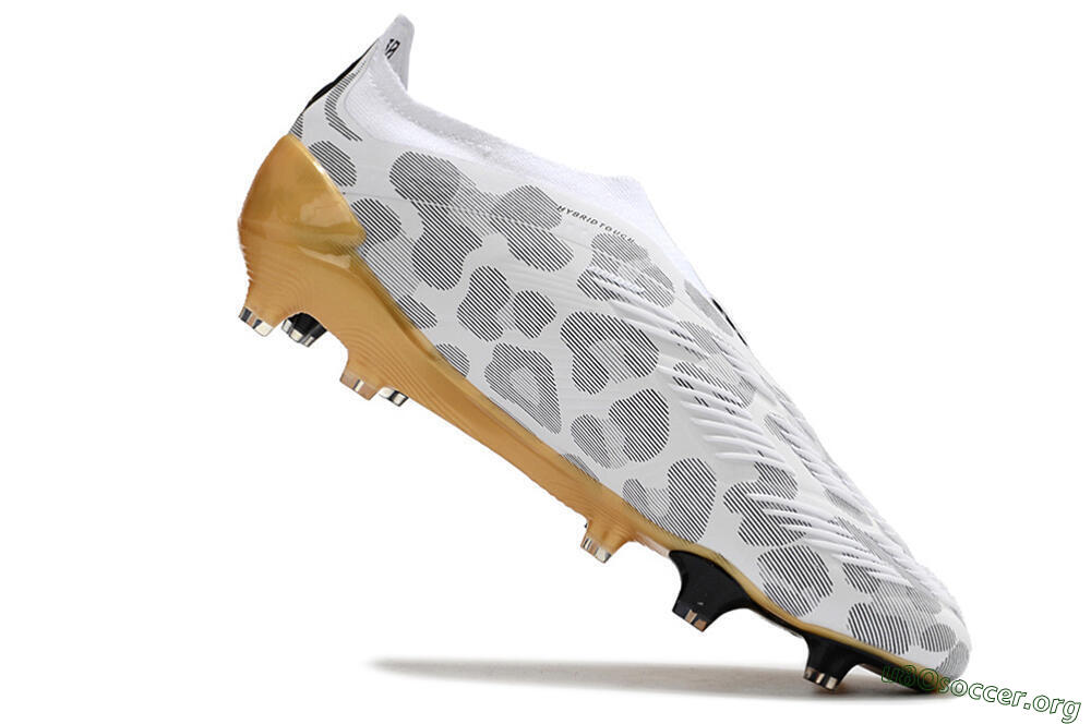 Adidas Predator Accuracy+ Laceless FG Football Boots - White/Grey/Gold 4