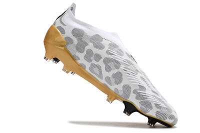 Adidas Predator Accuracy+ Laceless FG Football Boots - White/Grey/Gold