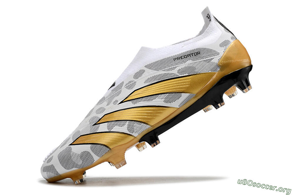 Adidas Predator Accuracy+ Laceless FG Football Boots - White/Grey/Gold 5