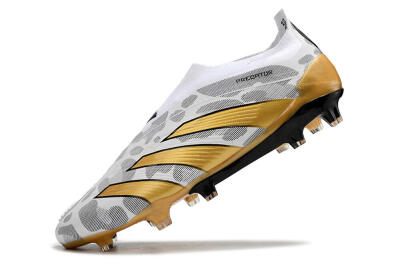 Adidas Predator Accuracy+ Laceless FG Football Boots - White/Grey/Gold