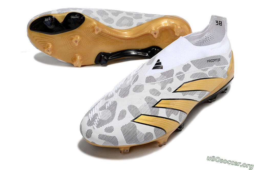 Adidas Predator Accuracy+ Laceless FG Football Boots - White/Grey/Gold 0