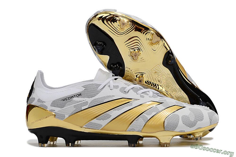 Adidas Predator Elite FG Football Boots - White/Grey/Gold 2