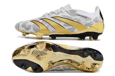 Adidas Predator Elite FG Football Boots - White/Grey/Gold