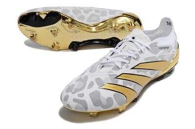 Adidas Predator Elite FG Football Boots - White/Grey/Gold