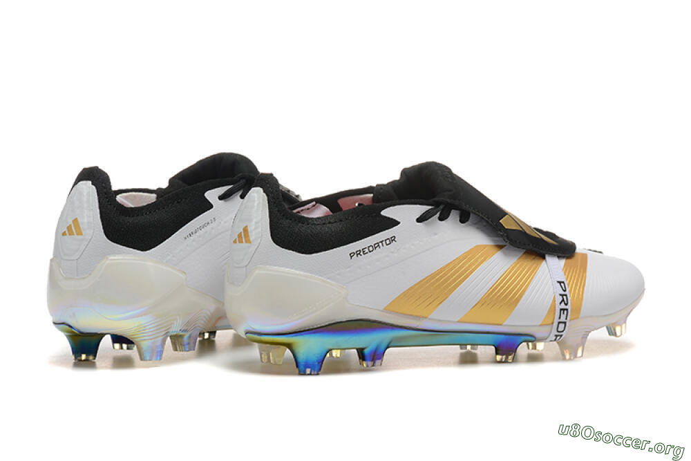 Adidas Predator Elite Foldover Tongue FG Football Boots - White/Black/Gold 9