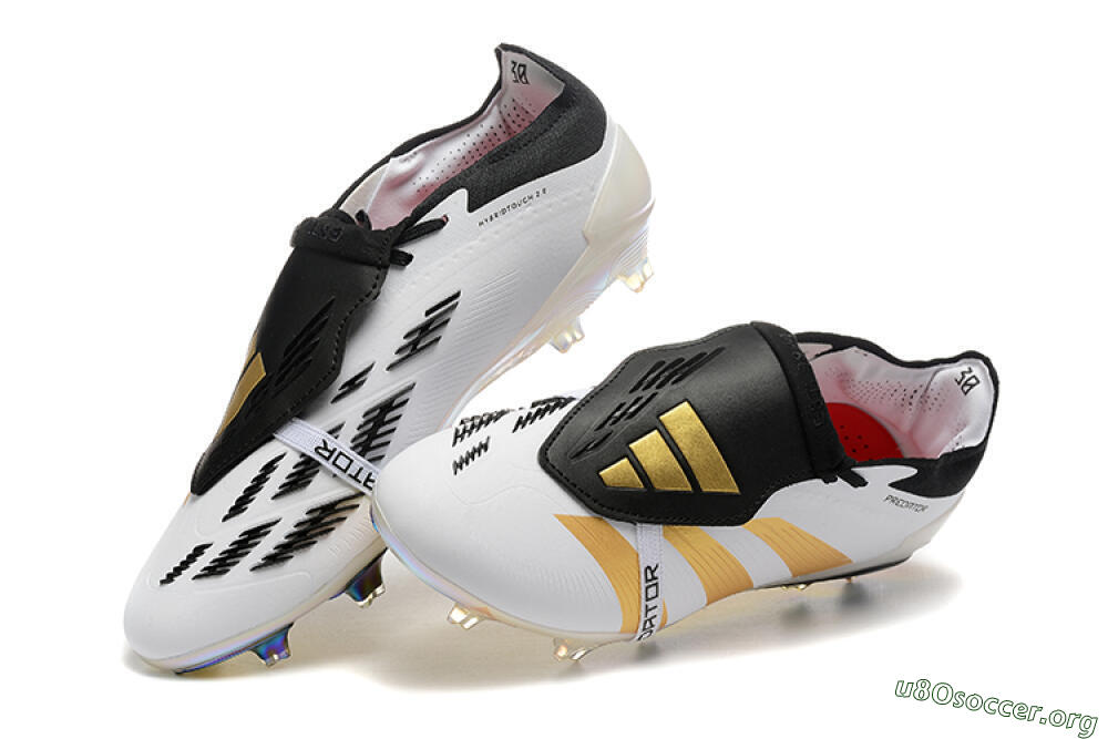 Adidas Predator Elite Foldover Tongue FG Football Boots - White/Black/Gold 6