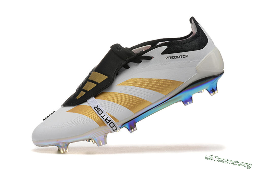 Adidas Predator Elite Foldover Tongue FG Football Boots - White/Black/Gold 8