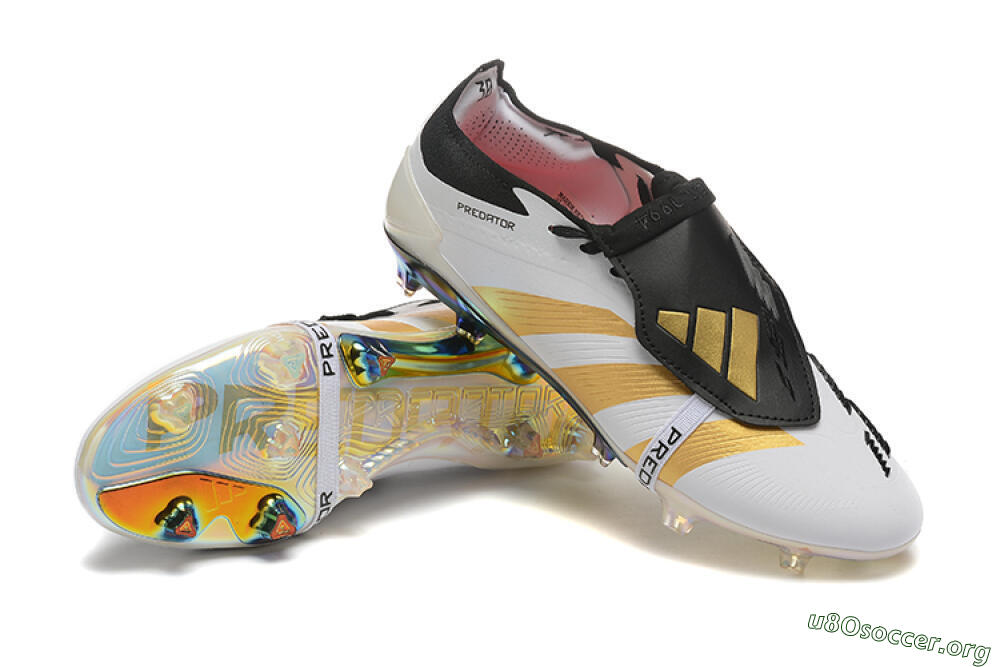 Adidas Predator Elite Foldover Tongue FG Football Boots - White/Black/Gold 4