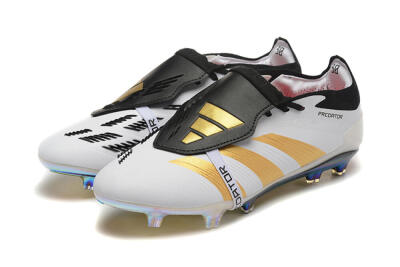 Adidas Predator Elite Foldover Tongue FG Football Boots - White/Black/Gold