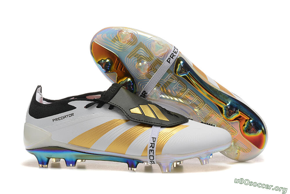 Adidas Predator Elite Foldover Tongue FG Football Boots - White/Black/Gold 2