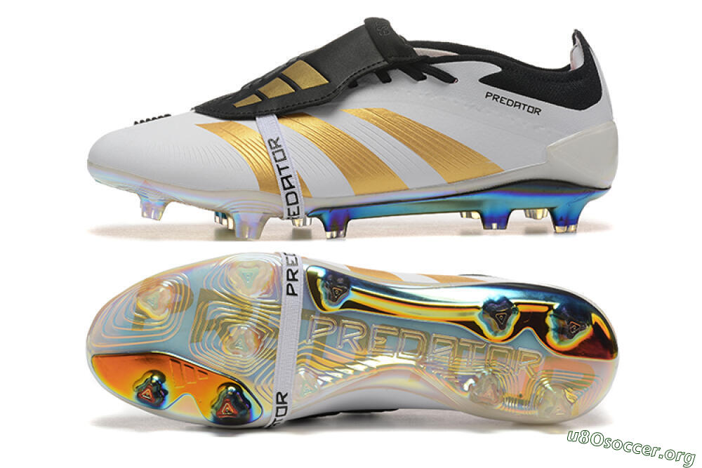 Adidas Predator Elite Foldover Tongue FG Football Boots - White/Black/Gold 1