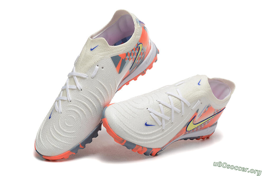 Nike Phantom GX 2 Elite TF Football Shoes - White/Blue/Yellow/Orange 6