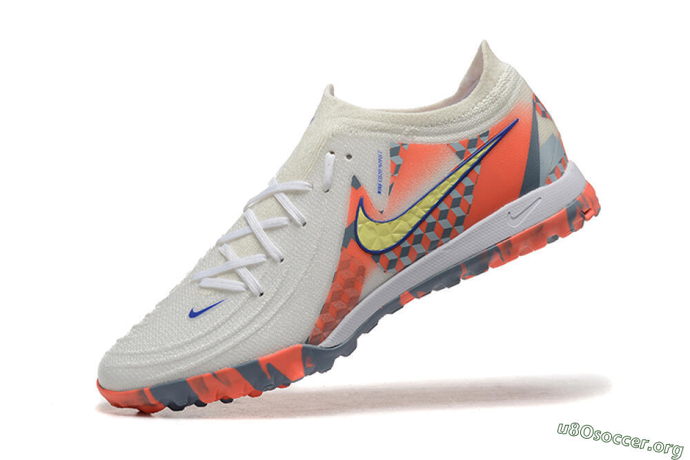 Nike Phantom GX 2 Elite TF Football Shoes - White/Blue/Yellow/Orange 8