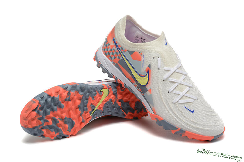 Nike Phantom GX 2 Elite TF Football Shoes - White/Blue/Yellow/Orange 4