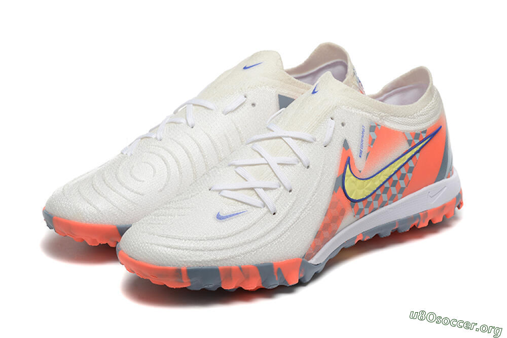 Nike Phantom GX 2 Elite TF Football Shoes - White/Blue/Yellow/Orange 9