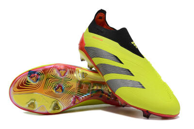 Adidas Predator Accuracy+ Laceless FG Football Boots - Yellow/Black/Grey