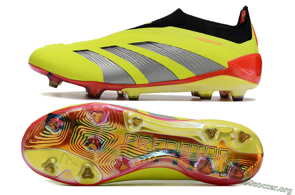 Adidas Predator Accuracy+ Laceless FG Football Boots - Yellow/Black/Grey 1