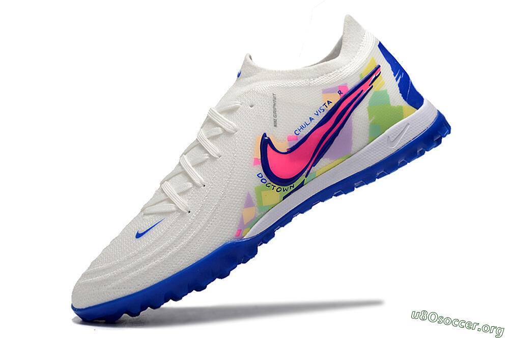 Nike Phantom Luna Elite TF Football Shoes - White/Blue/Pink/Yellow 5