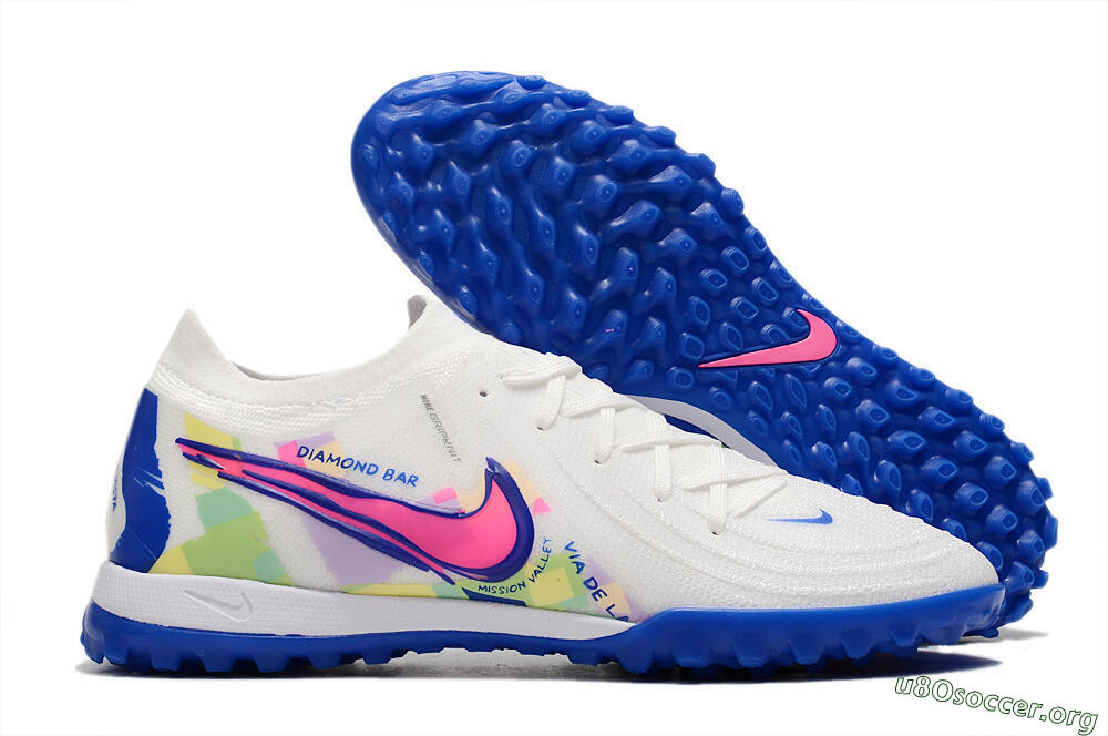 Nike Phantom Luna Elite TF Football Shoes - White/Blue/Pink/Yellow 2