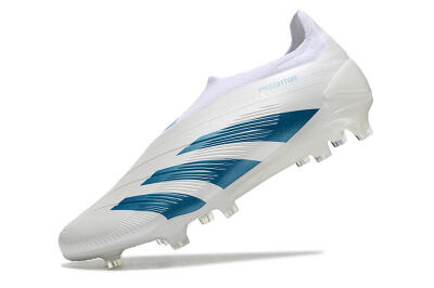 Adidas Predator Accuracy+ Laceless FG Football Boots - White/Blue