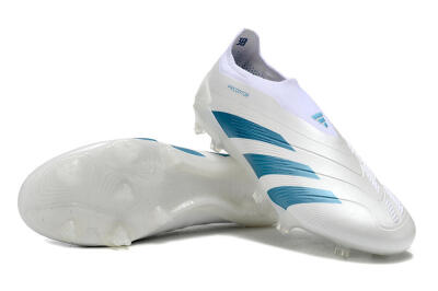 Adidas Predator Accuracy+ Laceless FG Football Boots - White/Blue