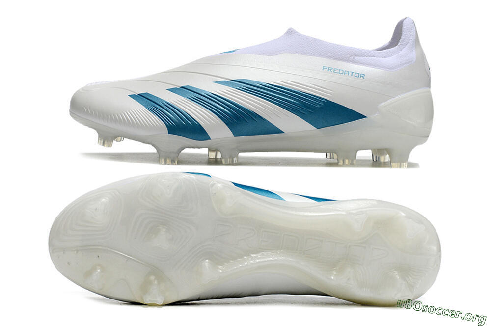 Adidas Predator Accuracy+ Laceless FG Football Boots - White/Blue 1