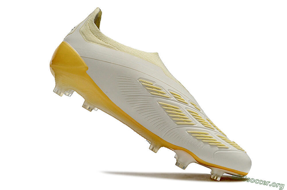 Adidas Predator Accuracy+ Laceless FG Football Boots - White/Beige 4