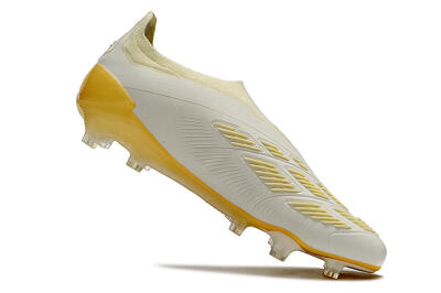 Adidas Predator Accuracy+ Laceless FG Football Boots - White/Beige