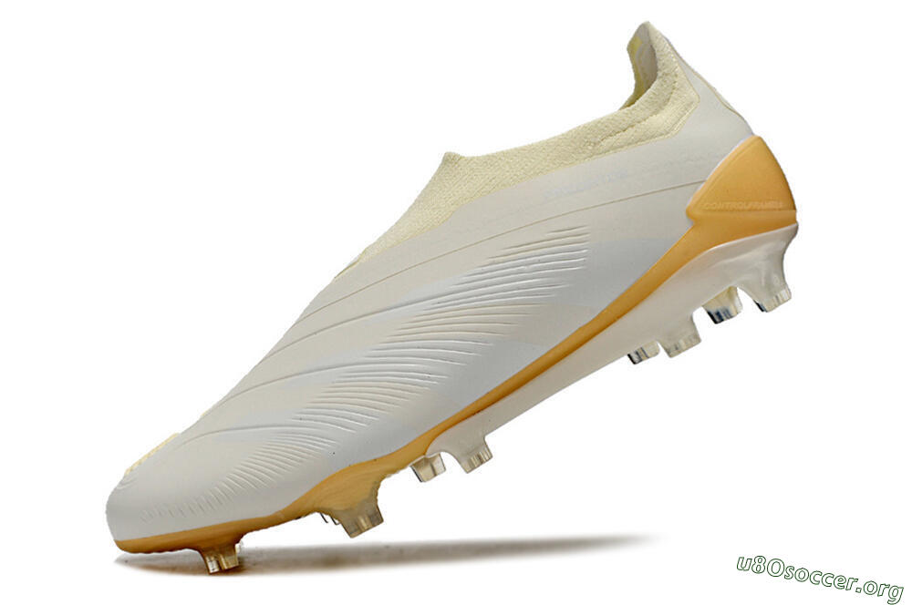 Adidas Predator Accuracy+ Laceless FG Football Boots - White/Beige 5