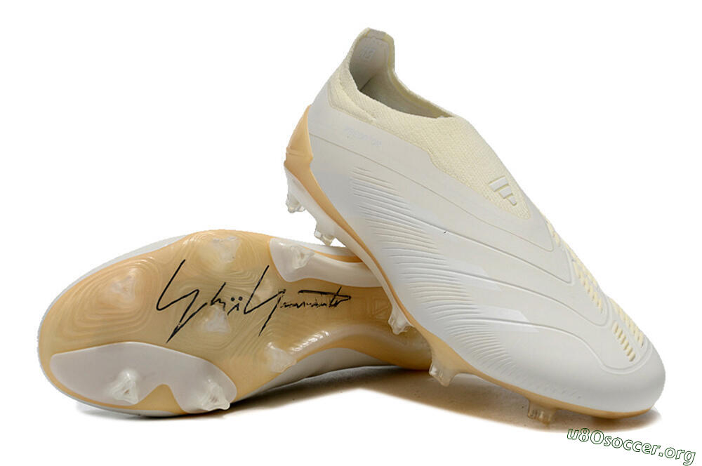 Adidas Predator Accuracy+ Laceless FG Football Boots - White/Beige 0