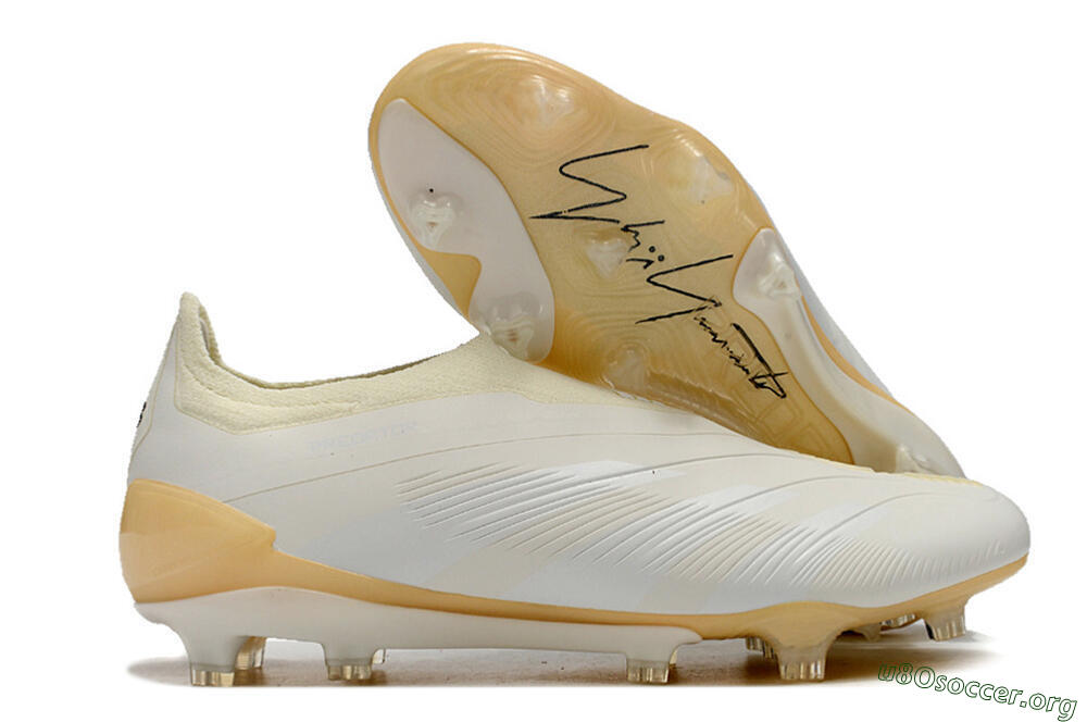 Adidas Predator Accuracy+ Laceless FG Football Boots - White/Beige 2