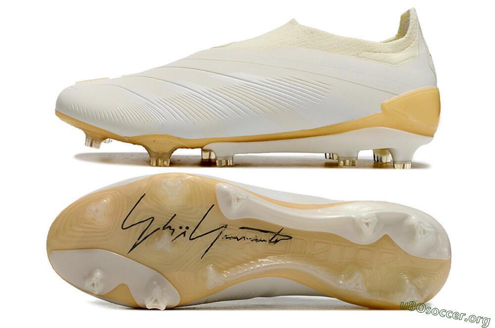 Adidas Predator Accuracy+ Laceless FG Football Boots - White/Beige 1