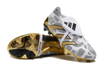 Adidas Predator Elite Foldover Tongue FG Football Boots - White/Silver/Gold/Black