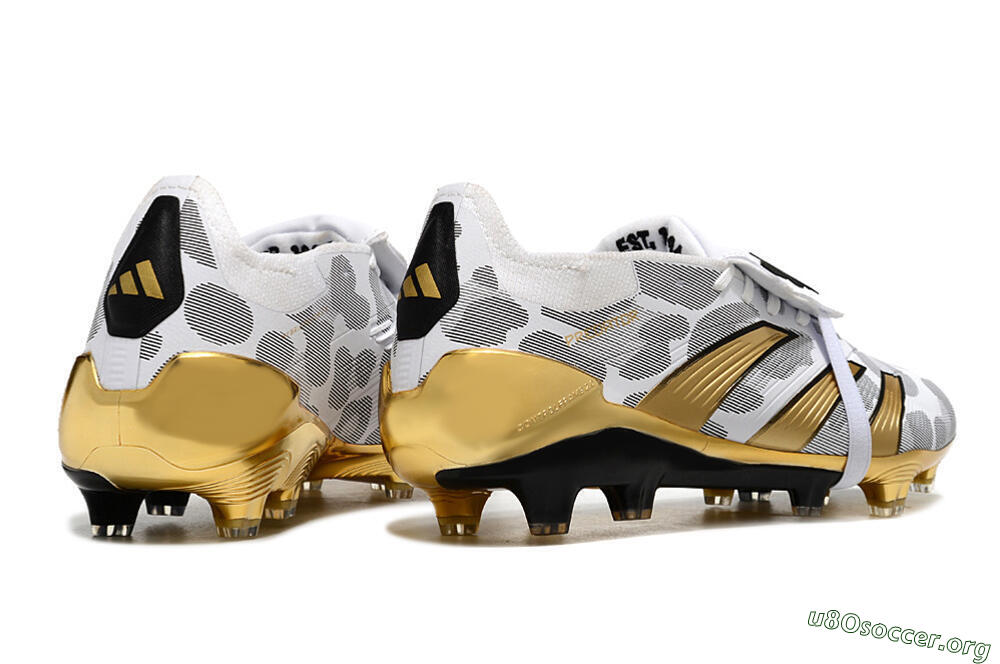 Adidas Predator Elite Foldover Tongue FG Football Boots - White/Silver/Gold/Black 6
