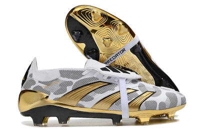 Adidas Predator Elite Foldover Tongue FG Football Boots - White/Silver/Gold/Black