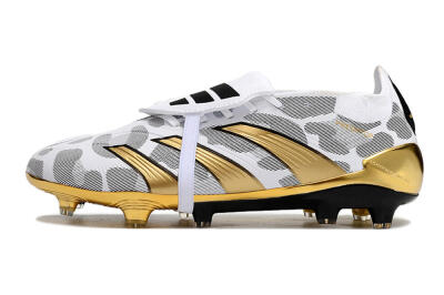 Adidas Predator Elite Foldover Tongue FG Football Boots - White/Silver/Gold/Black