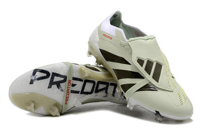 Adidas Predator Elite Foldover Tongue FG Football Boots - Beige/Black/White