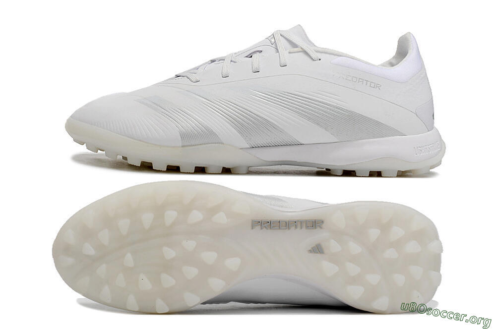 Adidas Predator 24 Elite TF Football Shoes - White/Silver/Beige 1