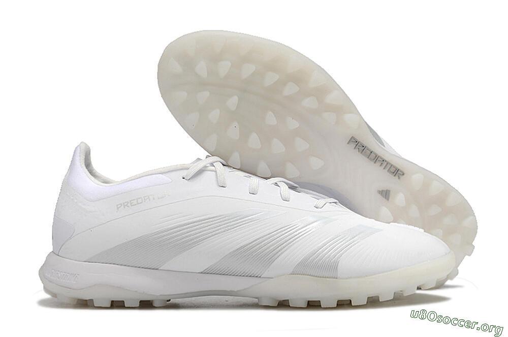 Adidas Predator 24 Elite TF Football Shoes - White/Silver/Beige 2