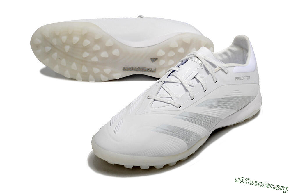 Adidas Predator 24 Elite TF Football Shoes - White/Silver/Beige 0