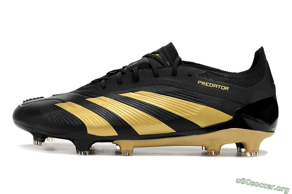 Adidas Predator 24 Elite FG Football Boots - Black/Gold 3