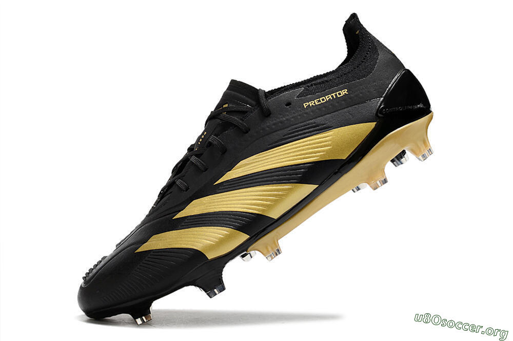 Adidas Predator 24 Elite FG Football Boots - Black/Gold 5