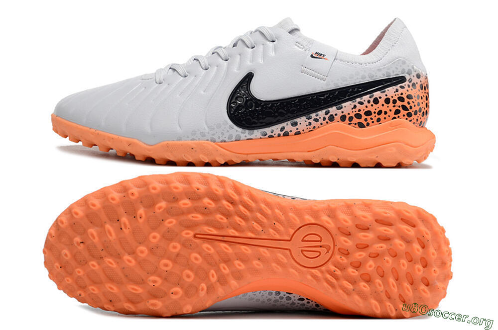 Nike Tiempo Legend 10 Pro TF Football Shoes - White/Black/Orange 1
