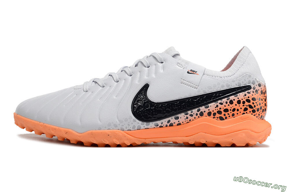 Nike Tiempo Legend 10 Pro TF Football Shoes - White/Black/Orange 3