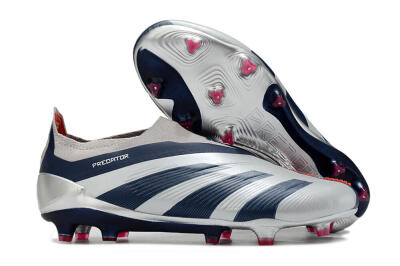 Adidas Predator Accuracy+ Laceless FG Football Boots - Silver/Blue/Red