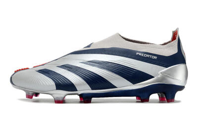 Adidas Predator Accuracy+ Laceless FG Football Boots - Silver/Blue/Red