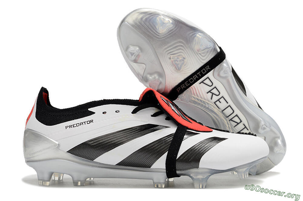 Adidas Predator Elite Foldover Tongue FG Football Boots - White/Black/Red 2