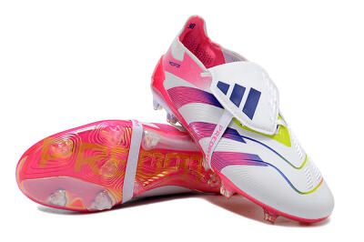 Adidas Predator Accuracy+ Laceless FG Football Boots - White/Pink/Purple