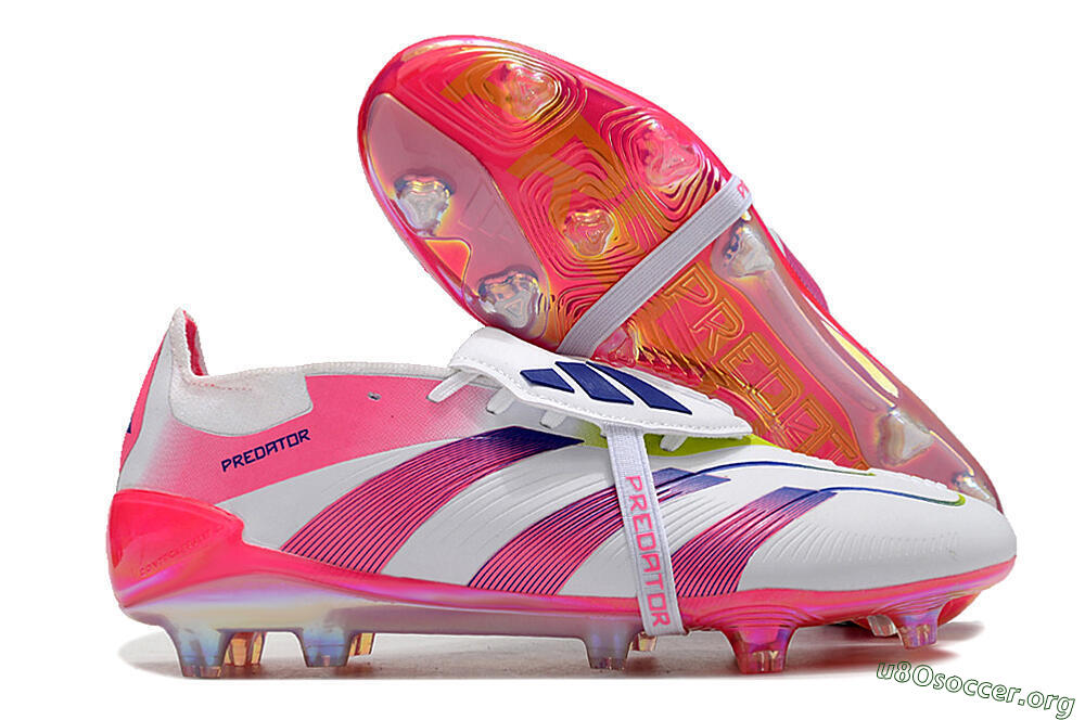 Adidas Predator Accuracy+ Laceless FG Football Boots - White/Pink/Purple 2