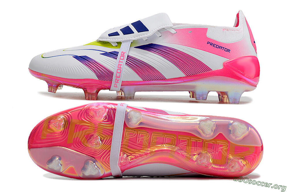 Adidas Predator Accuracy+ Laceless FG Football Boots - White/Pink/Purple 1
